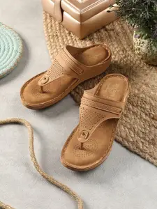 Liberty Women Textured Ethnic Open Toe Flats