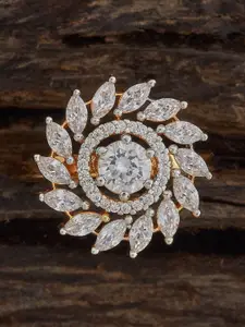 Kushal's Fashion Jewellery Gold-Plated Party Zircon Finger Ring