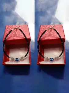 Jyokrish Silver-Plated Artificial Beads Anklet