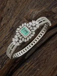 Kushal's Fashion Jewellery Mint Rhodium-Plated Party Zircon Kada