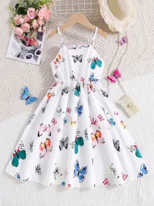 INCLUD Girl Animal Print Shoulder Strap Fit & Flare Dress