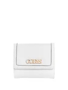 GUESS Women Brand Logo Textured Three Fold Wallet