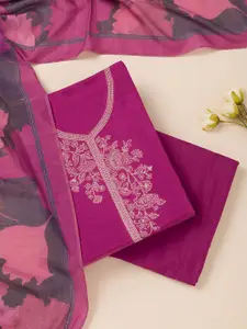 Koskii Art Silk Unstitched Dress Material