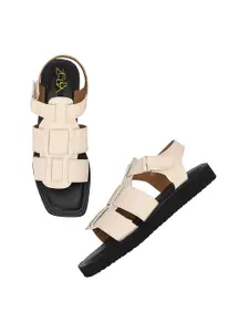 Zebba Women Colourblocked Open Toe Flats