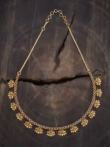 Kushal's Fashion Jewellery Gold-Plated Stone Studded Antique Necklace