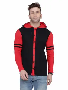 BEYOU FASHION Men Hooded Pockets Slim Fit T-shirt