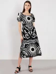 Vero Moda Print Fit & Flare Midi Dress