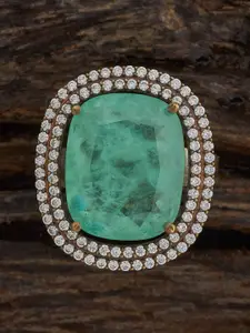 Kushal's Fashion Jewellery Mint Victorian-Plated Party Zircon Finger Ring