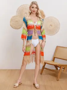 JC Collection Women Longline Tie-Up Shrug