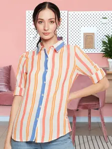 DressBerry Women Classic Multi Stripes Striped Casual Shirt