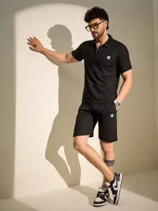 FUGAZEE Textured Knitted T-shirt with Shorts