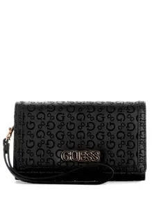 GUESS Women Brand Logo Textured Envelope Wallet
