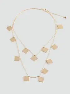 MANGO Square Pendant Layered Chain