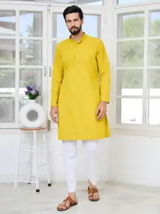 See Designs Geometric Embroidered Sequinned Mandarin Collar Straight Kurta