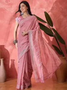 Sangria Embroidered Saree With Unstitched Blouse