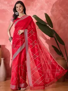 Sangria Embroidered Saree With Unstitched Blouse