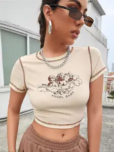 Sonic fashion Embellished Print Cotton Top