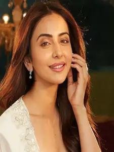 AccessHer Silver-Plated Artificial Stones Studded Contemporary Shaped Hoop Earrings