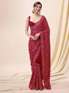 Trendmalls Woven Design Silk Blend Saree