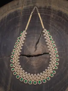Kushal's Fashion Jewellery Gold-Plated Zircon Studded Party Necklace