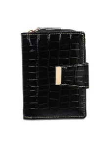 TnW Women Checked Zip Around Wallet