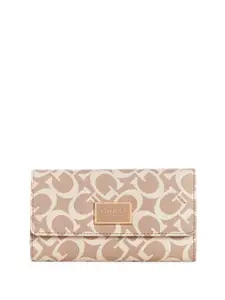 GUESS Women Brand Logo Textured Three Fold Wallet