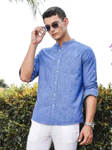 Thomas Scott Men Premium Slim Fit Opaque Casual Shirt