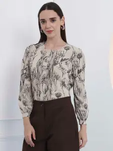 FITHUB Women Tailored Fit Floral Formal Shirt