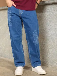 WROGN Men Comfort Wide Leg Mid-Rise Low Distress Jeans