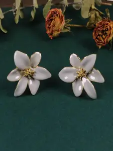 VAGHBHATT Gold-Plated Artificial Beads Beaded Floral Shaped Studs