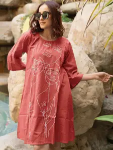 MIRCHI FASHION Women Ethnic Motifs Embroidered A-Line Dress