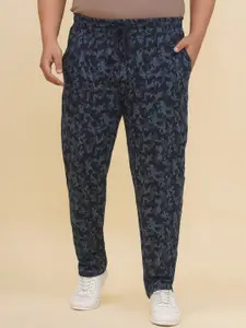 John Pride Plus Size Men Checked Cotton Mid Rise Track Pants