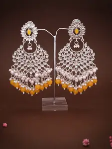 Anouk Gold-Plated Artificial Stones Studded & Beaded Contemporary Chandbalis