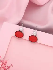 Anouk Silver-Plated Geometric Shaped Drop Earrings