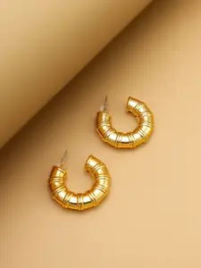 aadita  Gold-Plated Crescent Shaped Half Hoop Earrings