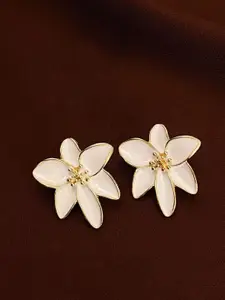 VAGHBHATT Gold-Plated Artificial Beads Beaded Floral Shaped Studs