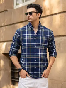 Powerlook Men Tartan Checks Checked Casual Shirt