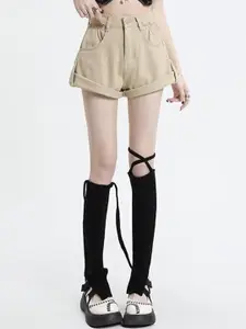 StyleCast x Revolte Women Cotton High-Rise Denim Shorts