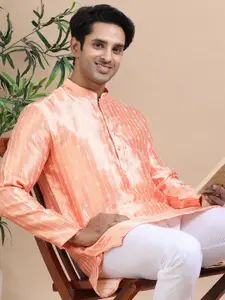 TATTVA Floral Printed Mandarin Collar Cotton Straight Kurta