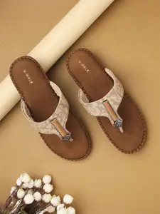 V-WALK Women Comfortable Ethnic-Style Slip-On One Toe Flats