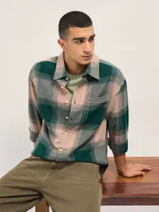 THE BEAR HOUSE Men Relaxed Gingham Checks Checked Casual Shirt