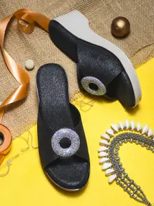 Froh Feet Women Embellished Wedge Heel Sandals