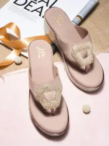 Froh Feet Embellished Open Toe Flatform Sandals