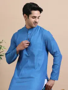 TATTVA Printed Thread Work Mandarin Collar Short Kurta