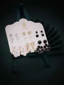 Anouk Set Of 12 Rose Gold-Plated Contemporary Studs