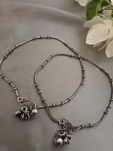 Sanjog Silver-Plated Artificial Beads Anklet