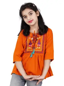 DMP FASHION Girls Embellished Embroidered A-Line Regular Top