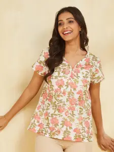Fabindia Women Floral Print Cotton Top