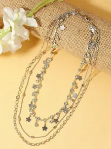 DressBerry Women Silver-Plated Layered Necklace