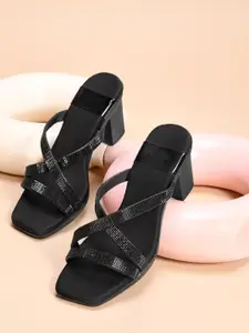 Froh Feet Embellished Open Toe Party Block Sandals